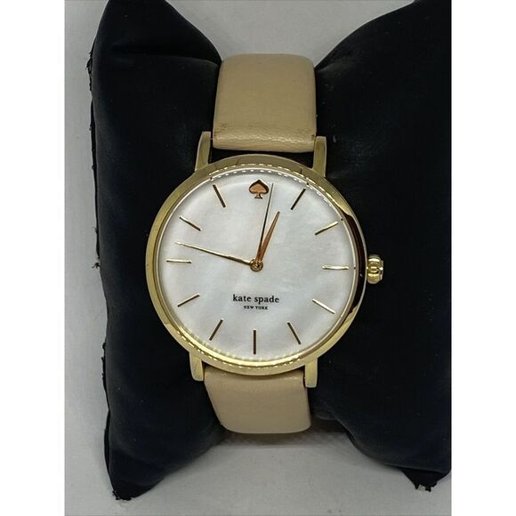 Kate Spade New York Metro 0073 Women Beige Leather Analog Dial Wrist Watch MP653 main image 12